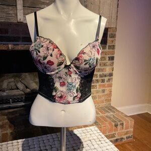 Victoria secret Floral Lace Bustier 34B NWT
